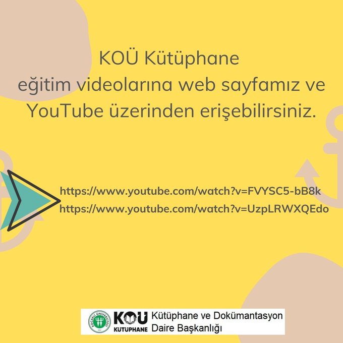 Kütüphane Kullanıcı Eğitim videoları